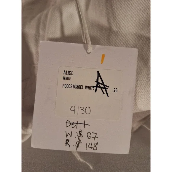 Pistola Alice White Denim Midi Skirt Raw Hem Front Slit‎ Women's Size 26